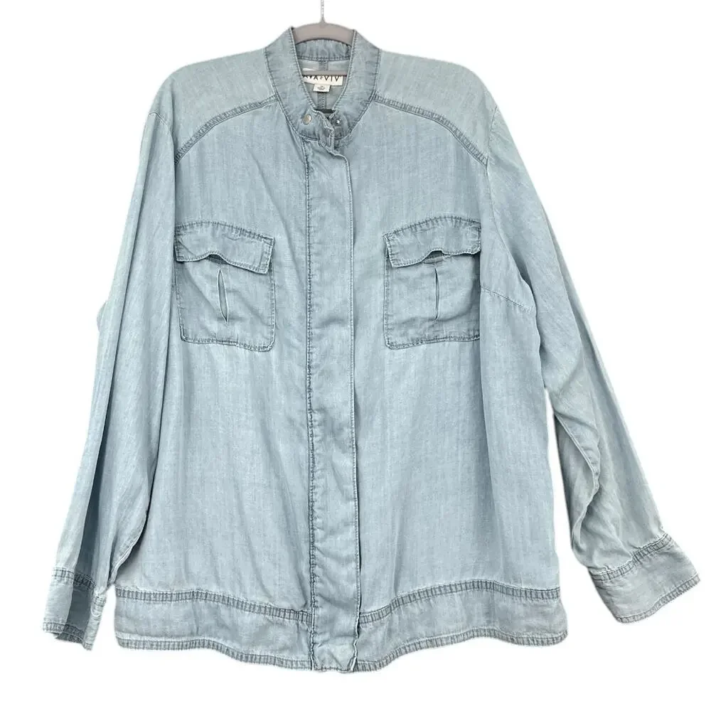 Ava & Viv Light Blue Denim Jacket - Picture 1 of 6
